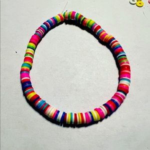 Handmade clay bead bracelet